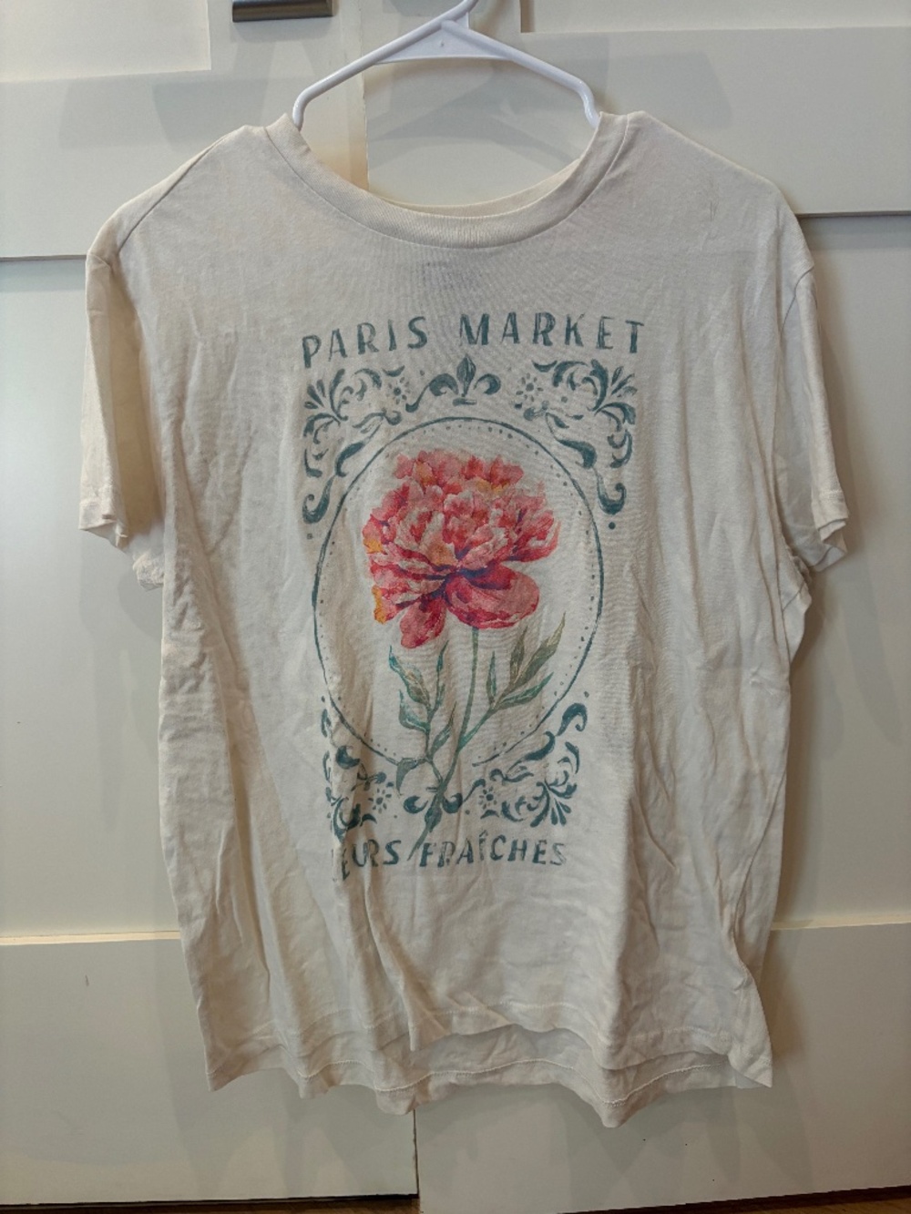 Paris Market Floral Graphic Tee | Cream Ivory Short Sleeve T-Shirt | Cottagecore